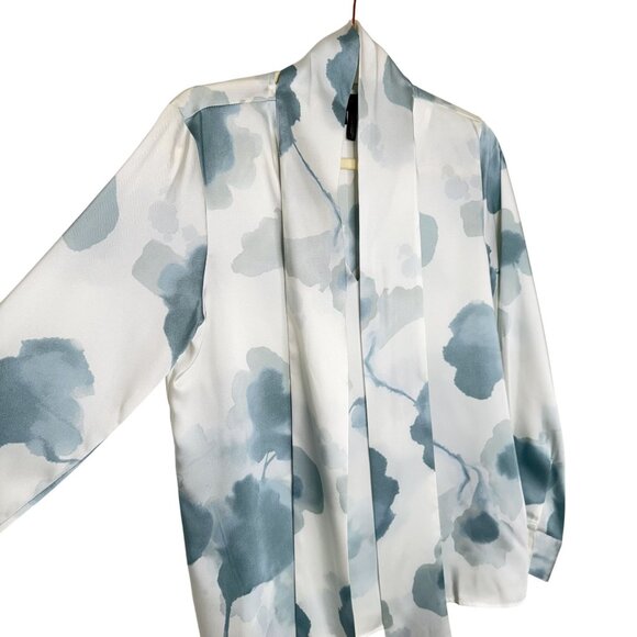 NWT Donna Karan New York Floral Tie-Neck Blouse, S - Picture 5 of 12